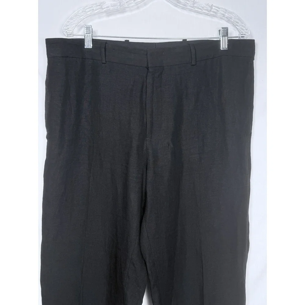 COS Men's 100% Linen Tapered Trouser‎ Pants Black Minimalist Quiet Luxury 38R